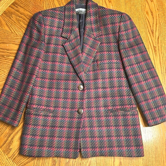Linda Allard Ellen Tracy Jackets & Blazers - Vintage New Wool/Cashmere Plaid Blazer by Linda Allard Ellen Tracy Size 6P